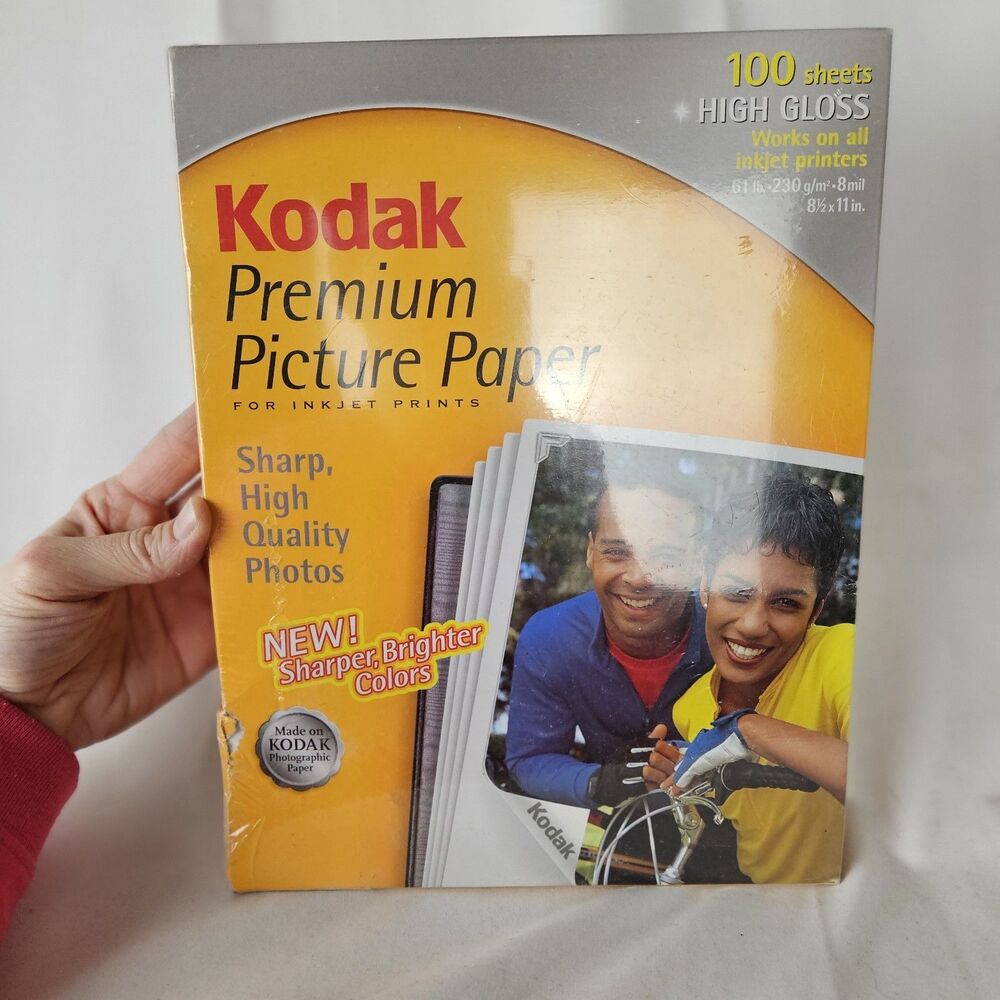 Kodak Premium Picture Paper Ink Jet Prints 100 Sheet 8.5 x 11 High Gloss  ~NEW ~